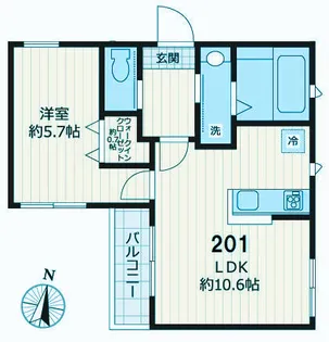メヌエット奥沢【2階】の間取り