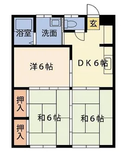 レインボーハイツ【1階】の間取り