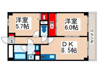 シティコ-プ源治【6階】の間取り