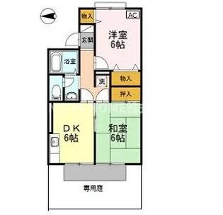 プリシェール姫髪【1階】の間取り