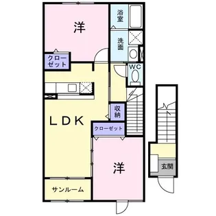 ミニヨンコリーヌB【2階】の間取り