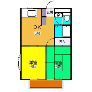 エステートピアコムA・B【2階】の間取り