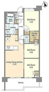 セレステラス調布ケ丘【4階】の間取り
