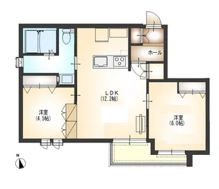 カーサヴェルデD【2階】の間取り