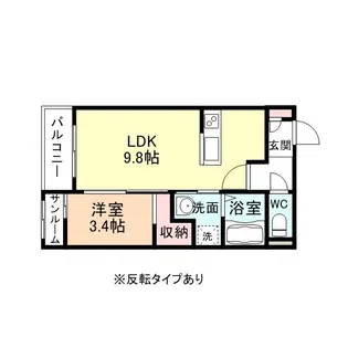 パークプレイス中川原【1階】の間取り