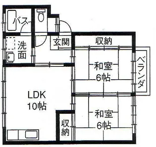 コーポAmi B棟【2階】の間取り