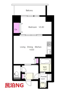 インターネットフリー 2018年築 APRILE渋谷本町【4階】の間取り