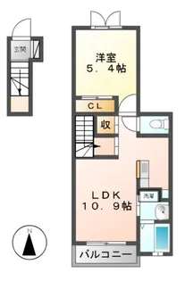 ローズ【2階】の間取り