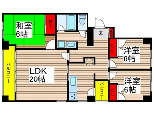 パークスクェア本八幡【4階】の間取り