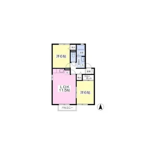 メゾン下飯田【1階】の間取り