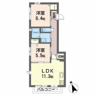 アプリコット嶺【1階】の間取り