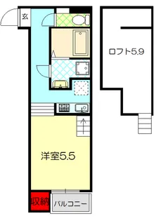 SQUAREWOOD OMIYA【2階】の間取り