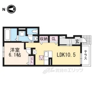ミルト長浜C棟【1階】の間取り