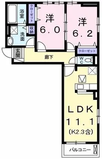 ベルソレイユ【1階】の間取り