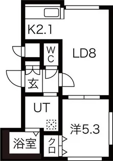 グランドサクセス平岸【1階】の間取り
