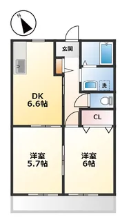 ワンズコートII【1階】の間取り