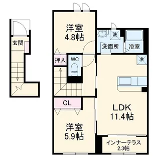 グランディール【2階】の間取り