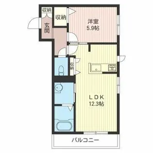 ルミエール中延【1階】の間取り