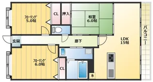ルナピエーナ泉北【3階】の間取り