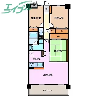グランドメゾン西浦通り 903号室【9階】の間取り