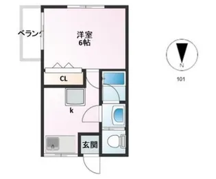 ヤナカコーポ【1階】の間取り