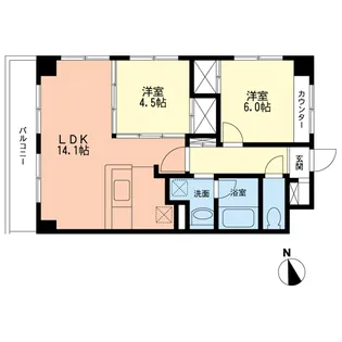 アシスト夢見ケ崎【2階】の間取り
