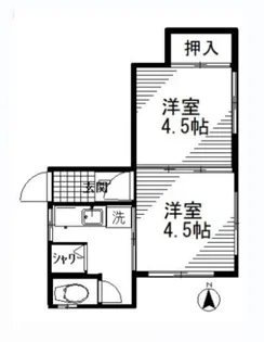 コーポ高柳II【2階】の間取り