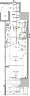 PREMIUM CUBE G 後楽園【2階】の間取り