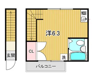 IKフラット3【1階】の間取り