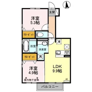 リラ・クレール III【1階】の間取り