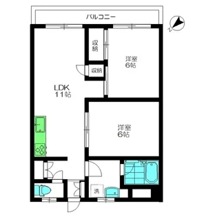 メゾン青葉台【1階】の間取り