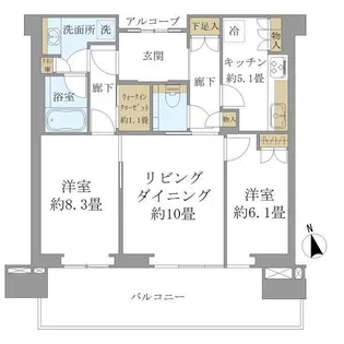 グラングリーン大阪THE NORTH RESIDENCE【20階】の間取り