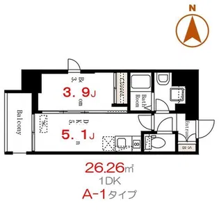 デュオフラッツ上野松が谷【5階】の間取り