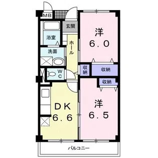 レーベンバンブーII【2階】の間取り