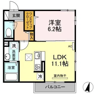 コスモスクエア【1階】の間取り