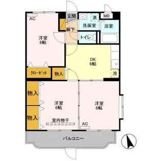 ユーミー宮の郷【3階】の間取り