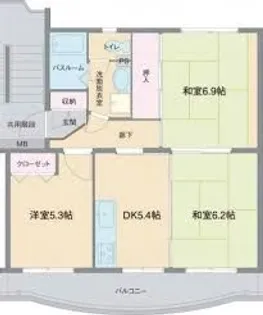 富士ハイツ【1階】の間取り