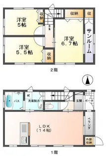 新潟県長岡市下山6【一戸建】の間取り
