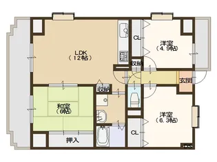 大阪府大阪市西成区花園南2【マンション】の間取り