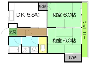 大川ハイツ【2階】の間取り