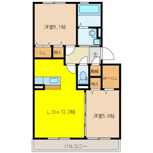 岐阜県大垣市小野4【マンション】の間取り