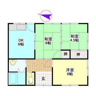 鹿児島県曽於市末吉町二之方【一戸建】の間取り