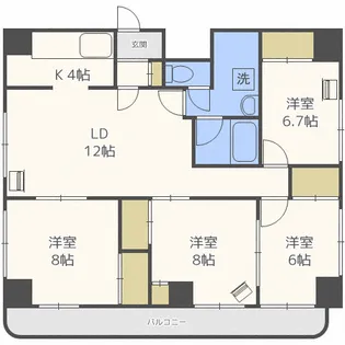 エイトビル21【8階】の間取り
