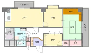 本千葉末広ハイツ【3階】の間取り