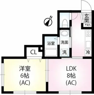 エスワンハイツ高ヶ坂【1階】の間取り