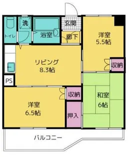 ピアチェーヴォレ【6階】の間取り