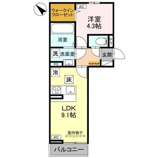 新潟県長岡市千手3【アパート】の間取り