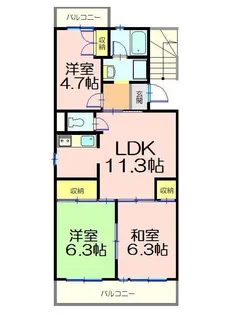 ローレルマンション斉木 A棟【3階】の間取り