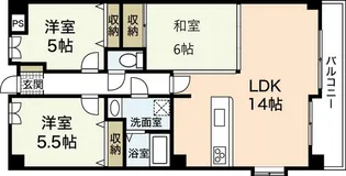 ガーデンビュー天野【8階】の間取り