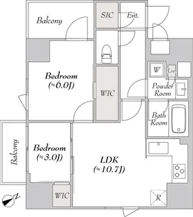 東京都世田谷区上馬1【マンション】の間取り